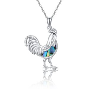 yafeini chicken necklace 925 sterling silver rooster pendant chicken jewelry for women…