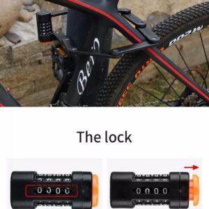 Foldable Bike Password Lock, 4-Digit Combination Folding Chain Lock with Mount Bracket, Heavy Duty Alloy Steel, Anti-Scratch, Coating, Waterproof, Anti-Rust