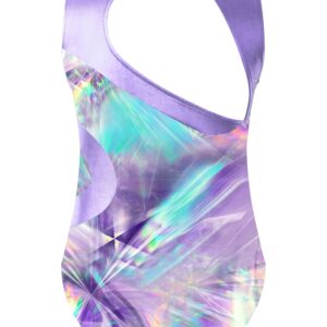 YONGHS Kids Girls Sleeveless Ballet Leotard for Gymnastics Outfit One Piece Athletic Bodysuit Dancewear Lavender 10 Years