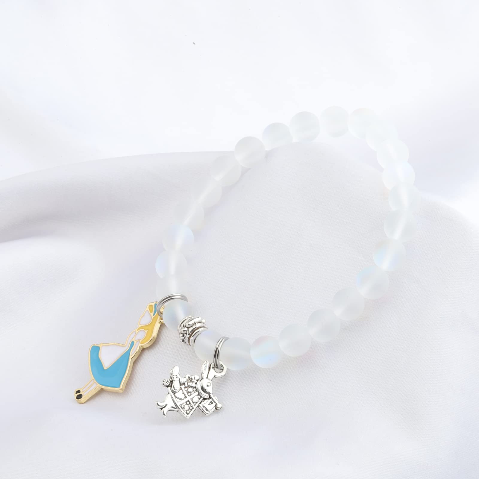 UJIMS Alice Bracelet Wonderland Movies Inspired Gifts Alice Fans Jewelry for Best Friend Rabbit Alice Cartoon Merchandise (Ace Bracelet)