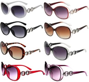 nleyanb 8 pairs wholesale classic oversized designer fox cat eye sunglasses for women men 100% uv protection