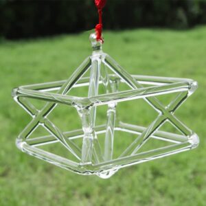 5/6 inch Chakra Optically Clear Quartz Crystal Singing Merkaba Pyramid with Singing Pyramid Carrying Case and Two types Crystal Singing Bowl Striker (Size : 6 inch and bag)