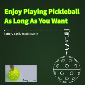 PickleStar LED Light Up Pickleball Balls, Glow in The Dark Pickleball Balls, Offcial Size OutdoorPickleBalls with Light 4 Pack LED Light Up Pickle Balls, Unique Gift for Pickleball Lovers