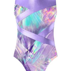 YONGHS Kids Girls Sleeveless Ballet Leotard for Gymnastics Outfit One Piece Athletic Bodysuit Dancewear Lavender 10 Years