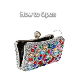 COAIMANEY Womens Sparkly Rhinestone Crystal Glitter Clutch Purse Evening Handbag Shoulder Bag for Wedding Party Prom