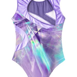 YONGHS Kids Girls Sleeveless Ballet Leotard for Gymnastics Outfit One Piece Athletic Bodysuit Dancewear Lavender 10 Years