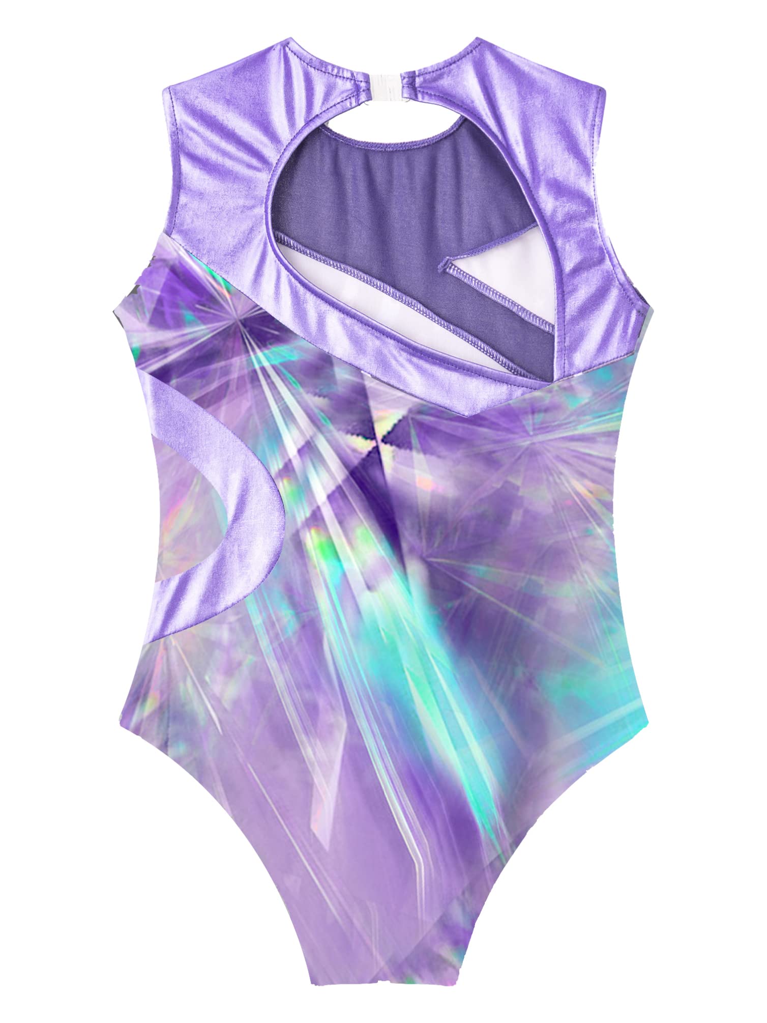 YONGHS Kids Girls Sleeveless Ballet Leotard for Gymnastics Outfit One Piece Athletic Bodysuit Dancewear Lavender 10 Years