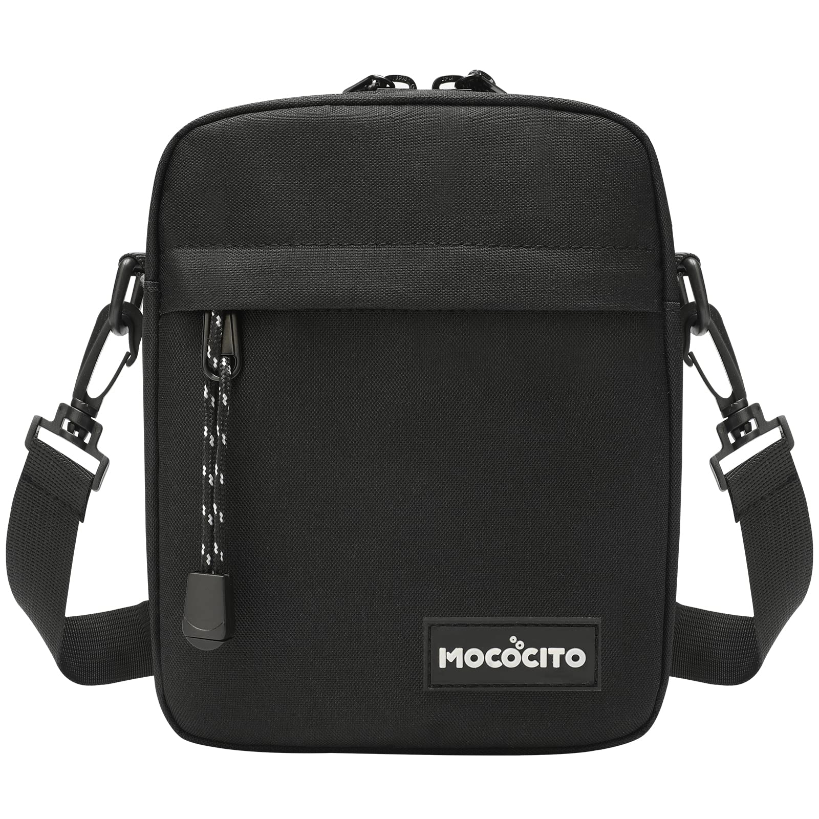 MOCOCITO Crossbody Bag For Men | 7.5x5.5x2 inches Mini Purse | Travel Passport Wallet Bag | Shoulder Bag (BLACK)