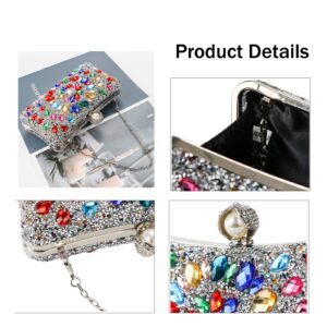 COAIMANEY Womens Sparkly Rhinestone Crystal Glitter Clutch Purse Evening Handbag Shoulder Bag for Wedding Party Prom