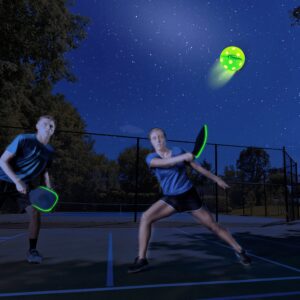 PickleStar LED Light Up Pickleball Balls, Glow in The Dark Pickleball Balls, Offcial Size OutdoorPickleBalls with Light 4 Pack LED Light Up Pickle Balls, Unique Gift for Pickleball Lovers