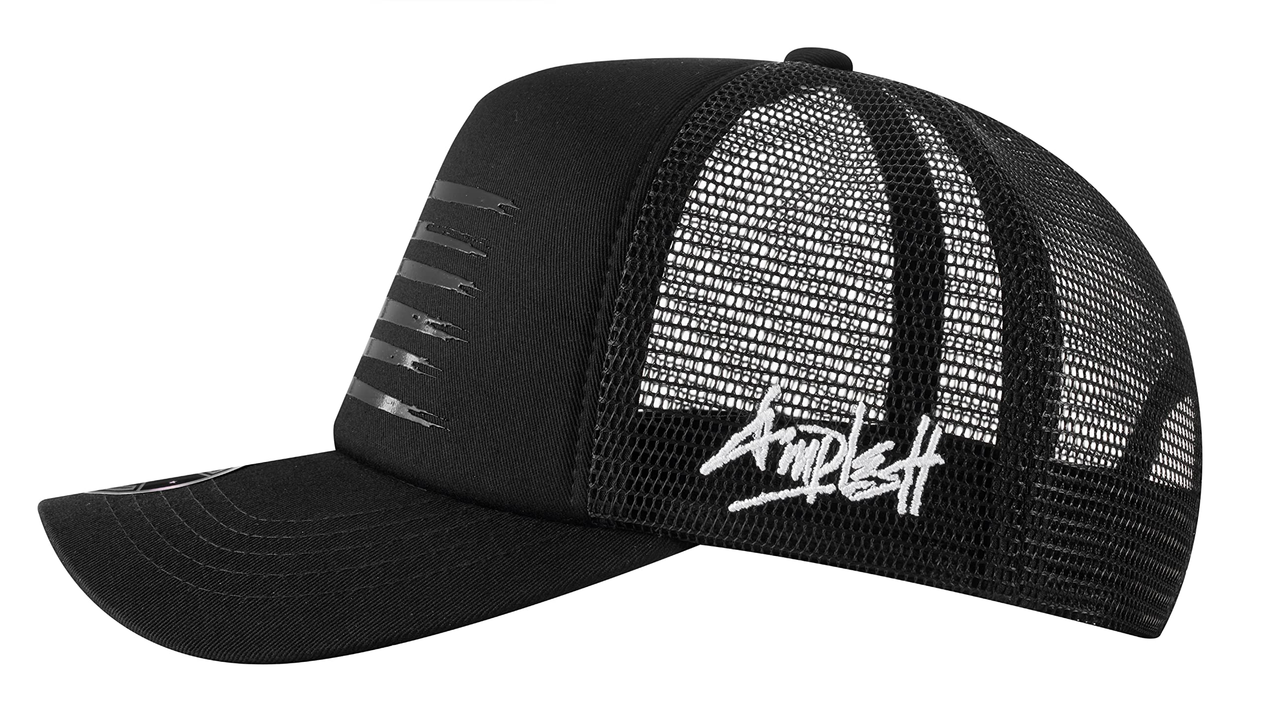 AMPLESH Premium 3D Embossed American Flag Trucker Hat Mesh Baseball Cap Outdoor Snapback Hat for Men Women (as1, Alpha, m, l, All Black)