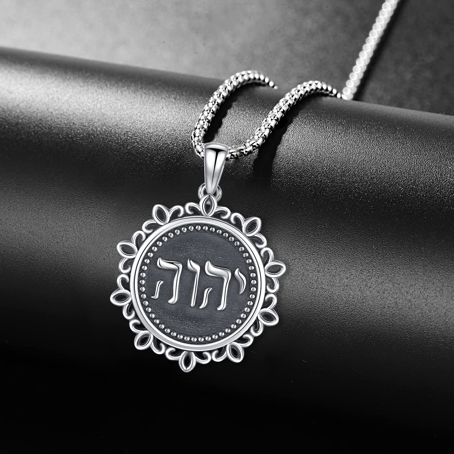 Aniu Hebrew Bible Names of God Jewelry Tetragrammaton Symbol Protection Necklace Jehovah YHVH YHWH Pendant Israel Lord Amulet Gift for Jewish Wiccan Pagan Jewelry