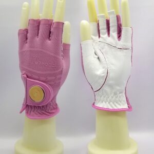 Copper Tech COPPERTECH Plus Womens Half Glove Worn ON Right Hand (White/Pink, MED to LG(ONE Size FIT Most), Worn ON RGHT Hand)