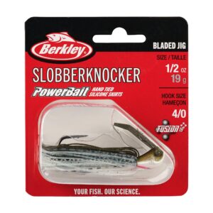 Berkley SlobberKnocker Fishing Jig, Green Pumpkin Shad, 1/2 oz