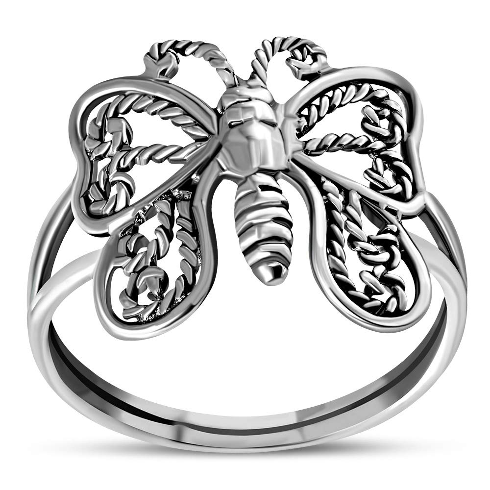 My Daily Styles Women's 925 Sterling Silver Butterfly Ring (9)