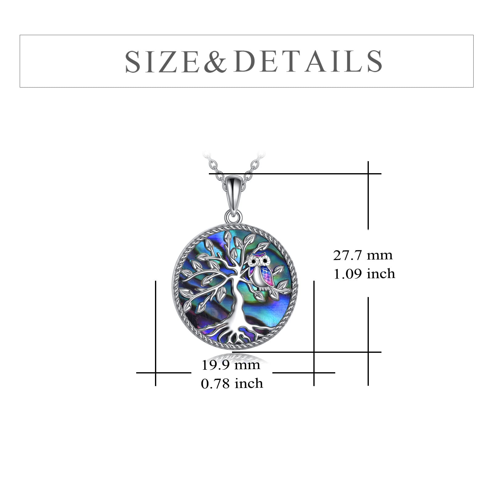 YFN Owl Tree of Life Pendant Necklace Sterling Silver Owl Jewelry Owl Christmas Birthday Gifts for Women