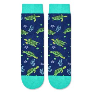 HAPPYPOP Kids Turtle Gifts Boys - Funny Socks for Kids 7-9 Years, Boys Novelty Socks Childrens Sea Turtle Socks