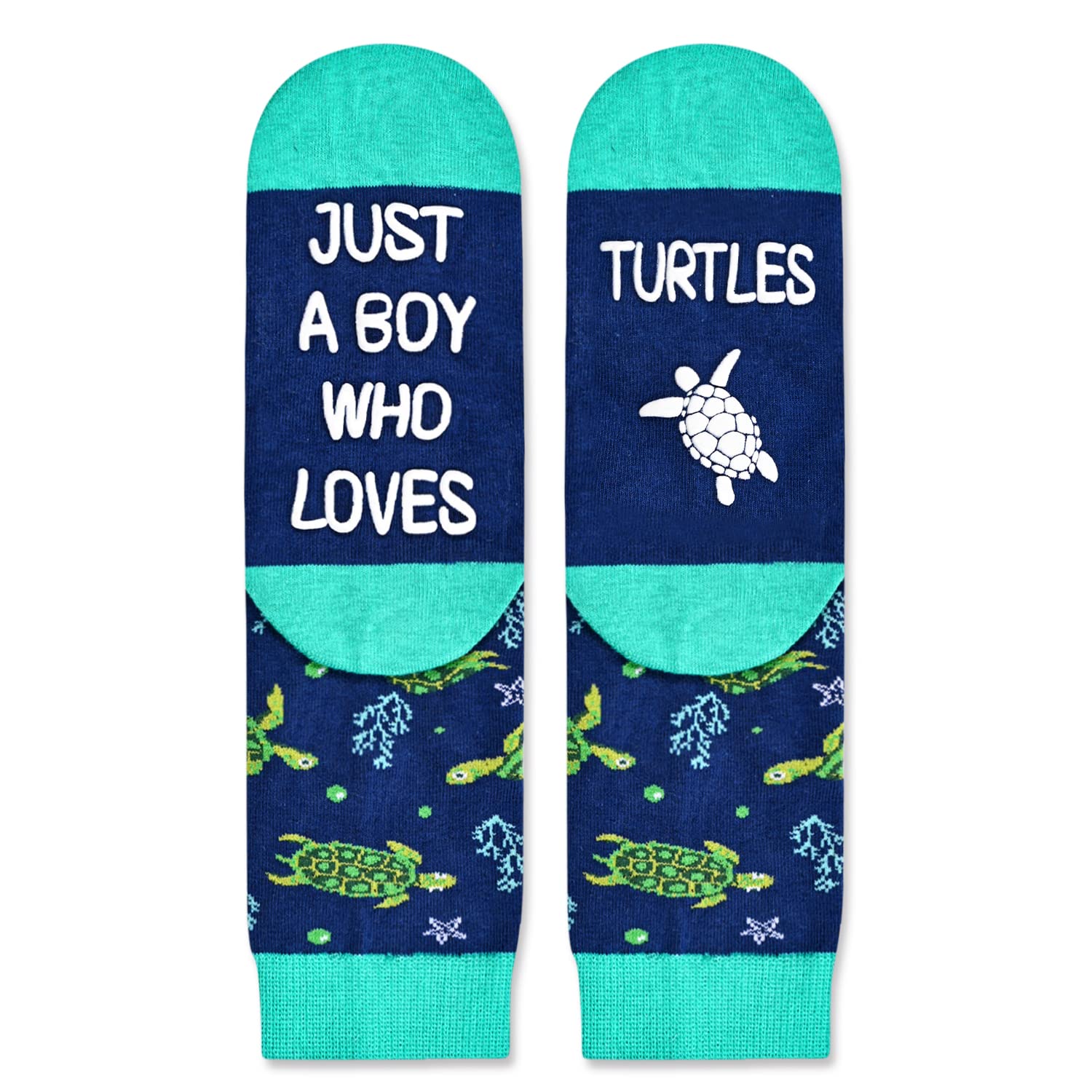 HAPPYPOP Kids Turtle Gifts Boys - Funny Socks for Kids 7-9 Years, Boys Novelty Socks Childrens Sea Turtle Socks