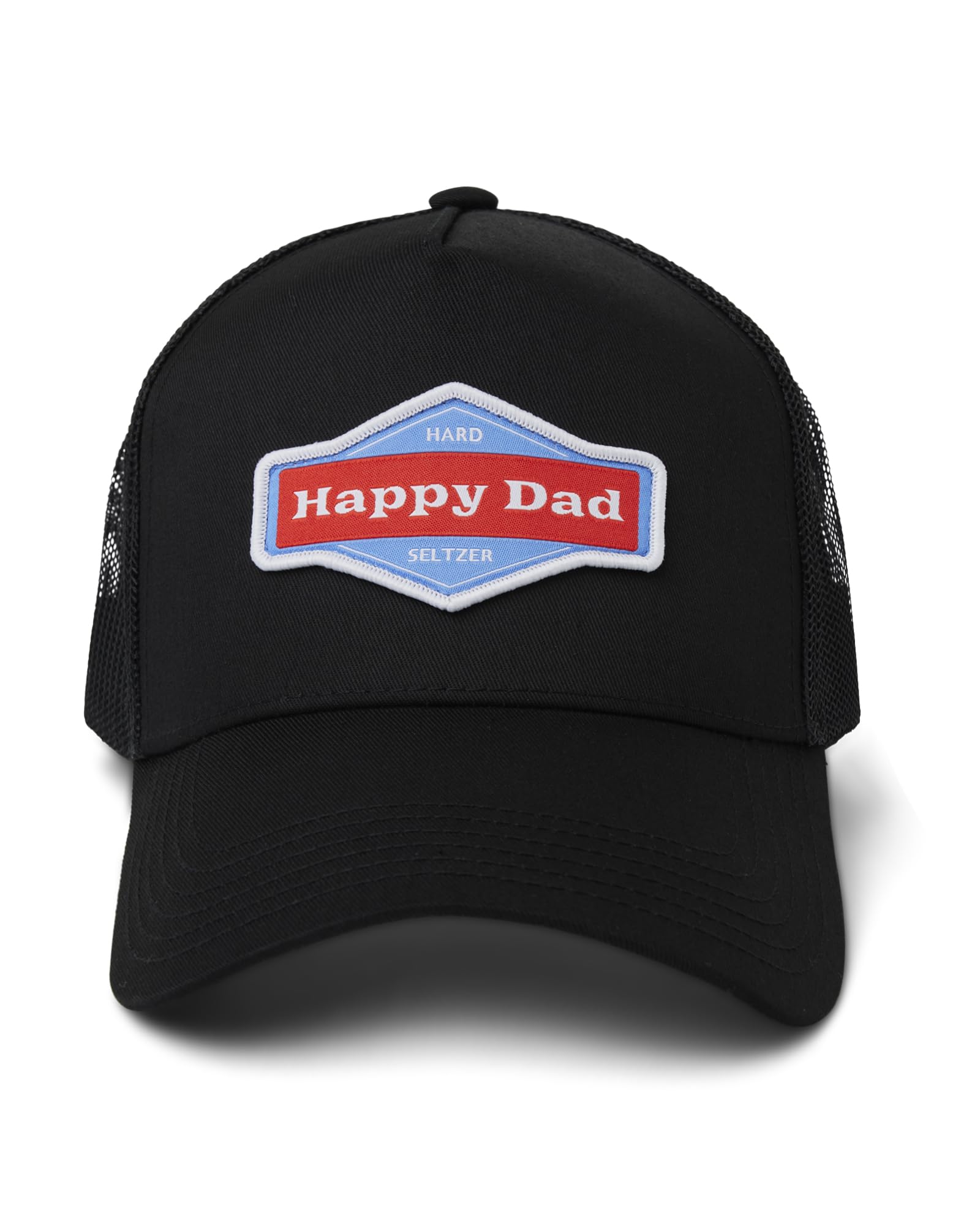 Happy Dad Trucker Hat, Black, Trendy Mens Hats with Breathable Mesh Back, Adjustable Snap Closure, Birthday Gifts for Men and Women, Snapback Cap