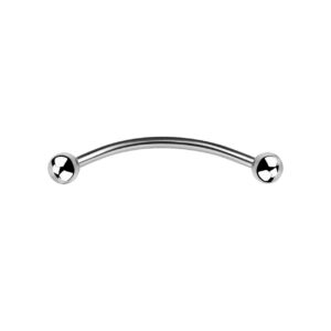 Satix 316L Surgical Steel Snake Bite External Thread Curved Eyebrow Ear Navel Belly Lip Ring Barbell Piercing Jewelry 16g 19mm 3/4"