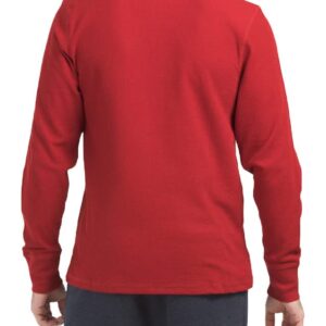 Tommy Hilfiger Men's Thermal Long Sleeve Crew Neck Shirt, Beet Red, Large