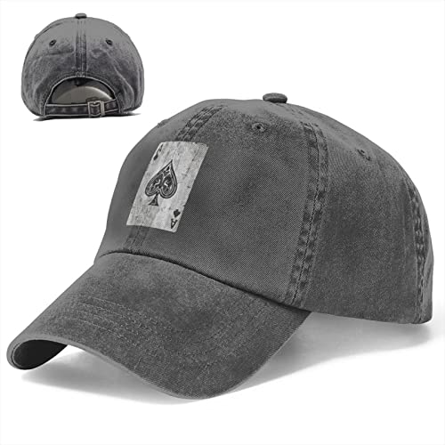 Cotton Baseball Cap Ace-of-Spades-Card-Vintage Dad Hat Adjustable Polo Trucker Unisex Style Headwear Black