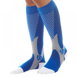 sport compression socks men & women, 20-30 mmhg graduated knee high stocking for running marathon, basketball, varicose veins, nursing l/xl