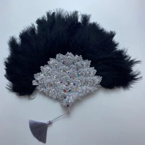 msbfea big size design african orange feather fan ladies wedding feather fan for bride double side feather nigerian flower - 35cmx45cm color 949