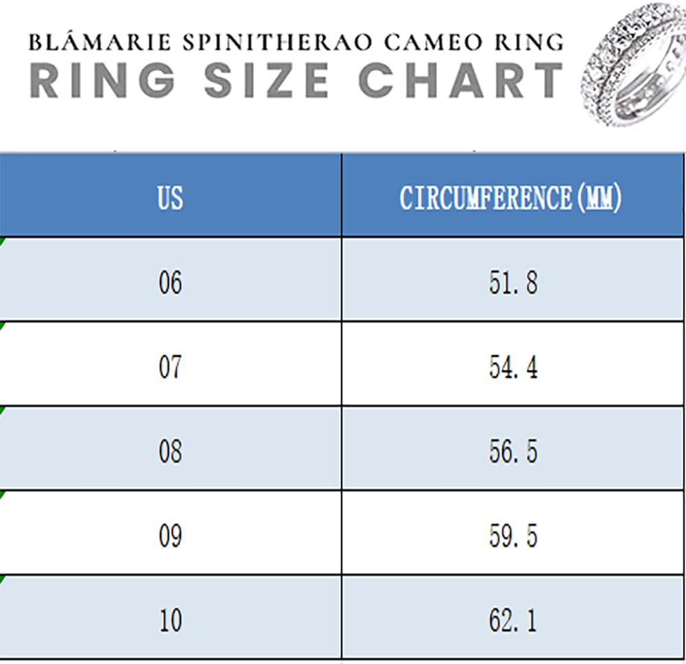 Blámarie SpiniTherao Cameo Ring, Luxury Full Drill Round-Cut Cubic Zirconia All-Around Band Ring (08)