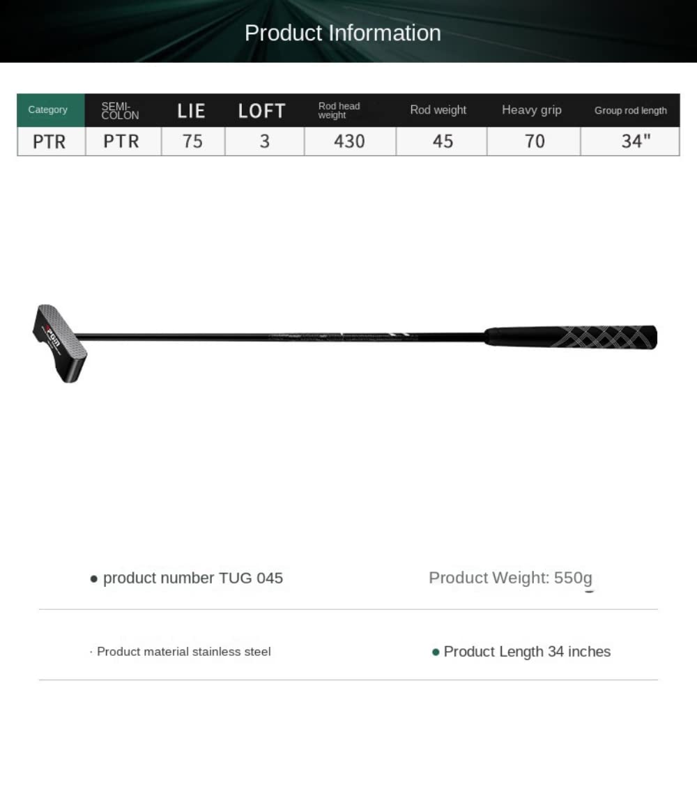 Golf Club Putter Standing Putter Low Center of Gravity with Sight Line Right Handed Men Women Golf Putters with Crosshair (Black)