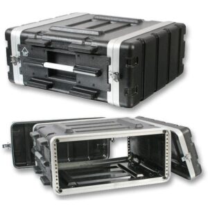 multicomp pro stackable 17" depth, 19" abs rack flight case (4u)