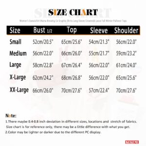 KEKEMI Mama Sweatshirt For Women Crewneck Mama Letter Print Pullover Tops Long Sleeve Mom Life Shirts Casual MAMA Graphic Top（Green-05,Small