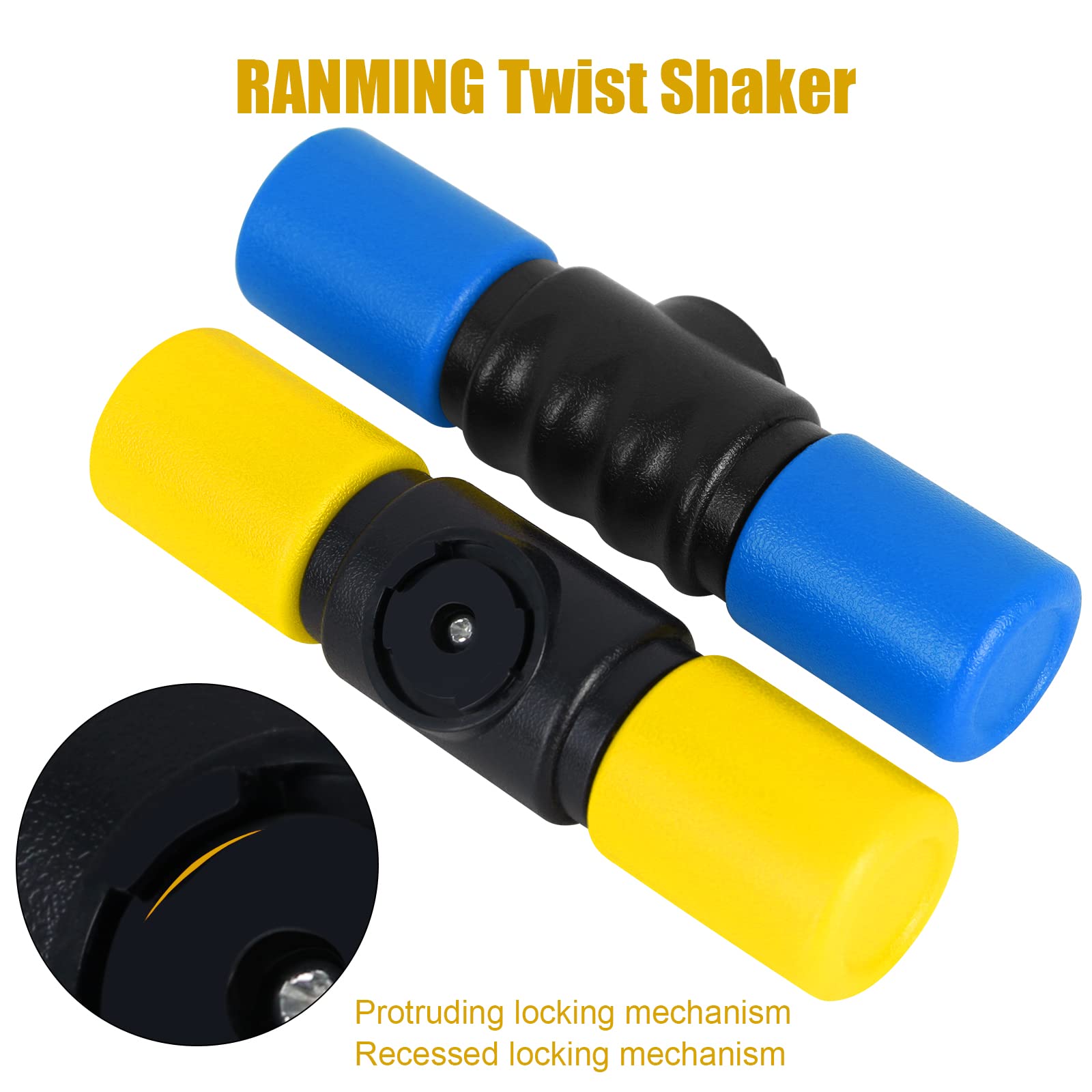 RANMING Twist Shaker 3PCS Double Row Shakers Percussion Instruments Set Medium Volumelatin Latin Percussion Instruments for Studio,Band,Drummers(Yellow-Blue-Red)