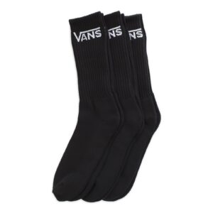 Vans Men's Classic Crew Socks (3 Pairs), Black, Size 9.5-13