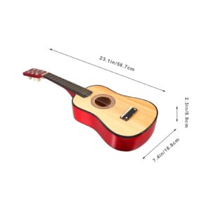 Kisangel 1pc 23 Inch Acoustic Guitar Wooden Beginner Guitar Music Instruments for Kids Girls Boys Beginners(Wood Color)