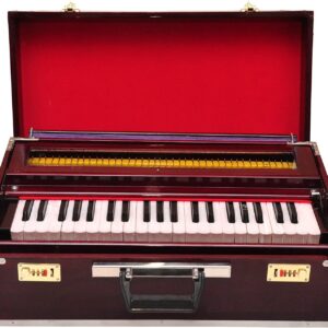 Original Superbrass American Pinewood 9-Stopper 3½ Octaves Portable Folding Indian Harmonium with Special Reeds + Fiberglass Case