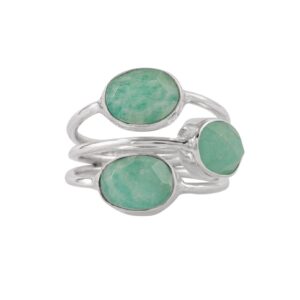 silver eternity 6x8 mm amazonite gemstone ring jewelry (9)