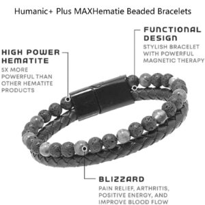 2/5Pcs Humanic+ Maxhematie Beaded Bracelets, Humanic+ Pro MAXHematie Beaded Bracelets, Humanic+ Beaded Bracelets, Humanic+ Bangles Thermogenic Therapy for Women Men (K)