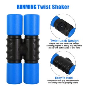 RANMING Twist Shake ABS Double Row Shakers Percussion Instruments Medium Volumelatin Percussion Instruments for Accompaniment,Studio,Band,Drummers (Blue)