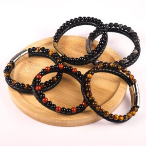 2/5Pcs Humanic+ Maxhematie Beaded Bracelets, Humanic+ Pro MAXHematie Beaded Bracelets, Humanic+ Beaded Bracelets, Humanic+ Bangles Thermogenic Therapy for Women Men (K)