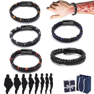 2/5Pcs Humanic+ Maxhematie Beaded Bracelets, Humanic+ Pro MAXHematie Beaded Bracelets, Humanic+ Beaded Bracelets, Humanic+ Bangles Thermogenic Therapy for Women Men (K)