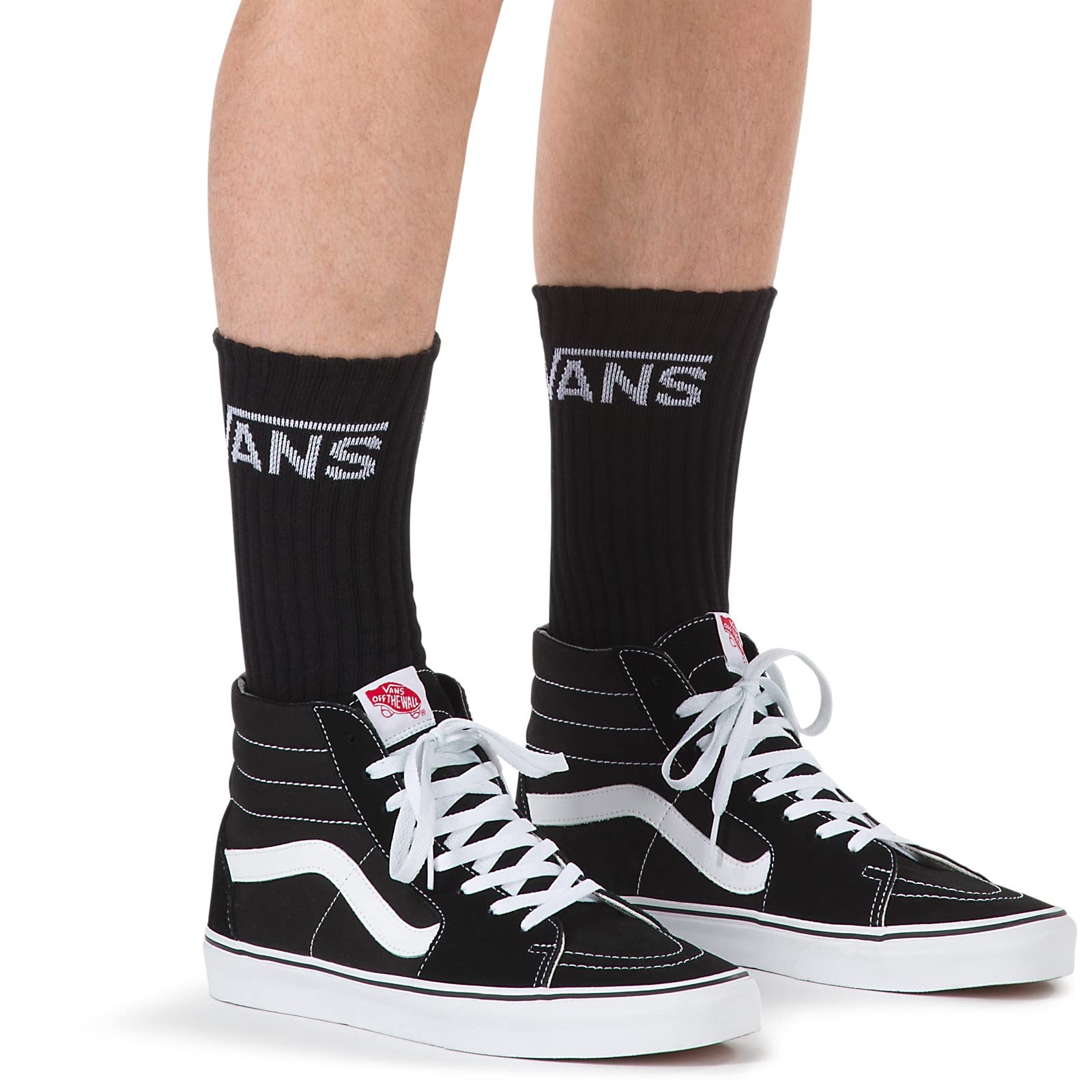 Vans Men's Classic Crew Socks (3 Pairs), Black, Size 9.5-13