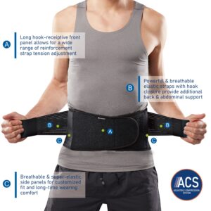 Comforband Copper-infused Back Support Brace for Men and Women- Lightweight & Breathable Back Support Belt for Mild to Moderate Lower Back Pain, Muscle Spasm, Strains, Arthritis, Sciatica, Injury Recovery, Rehabilitation (S/M)