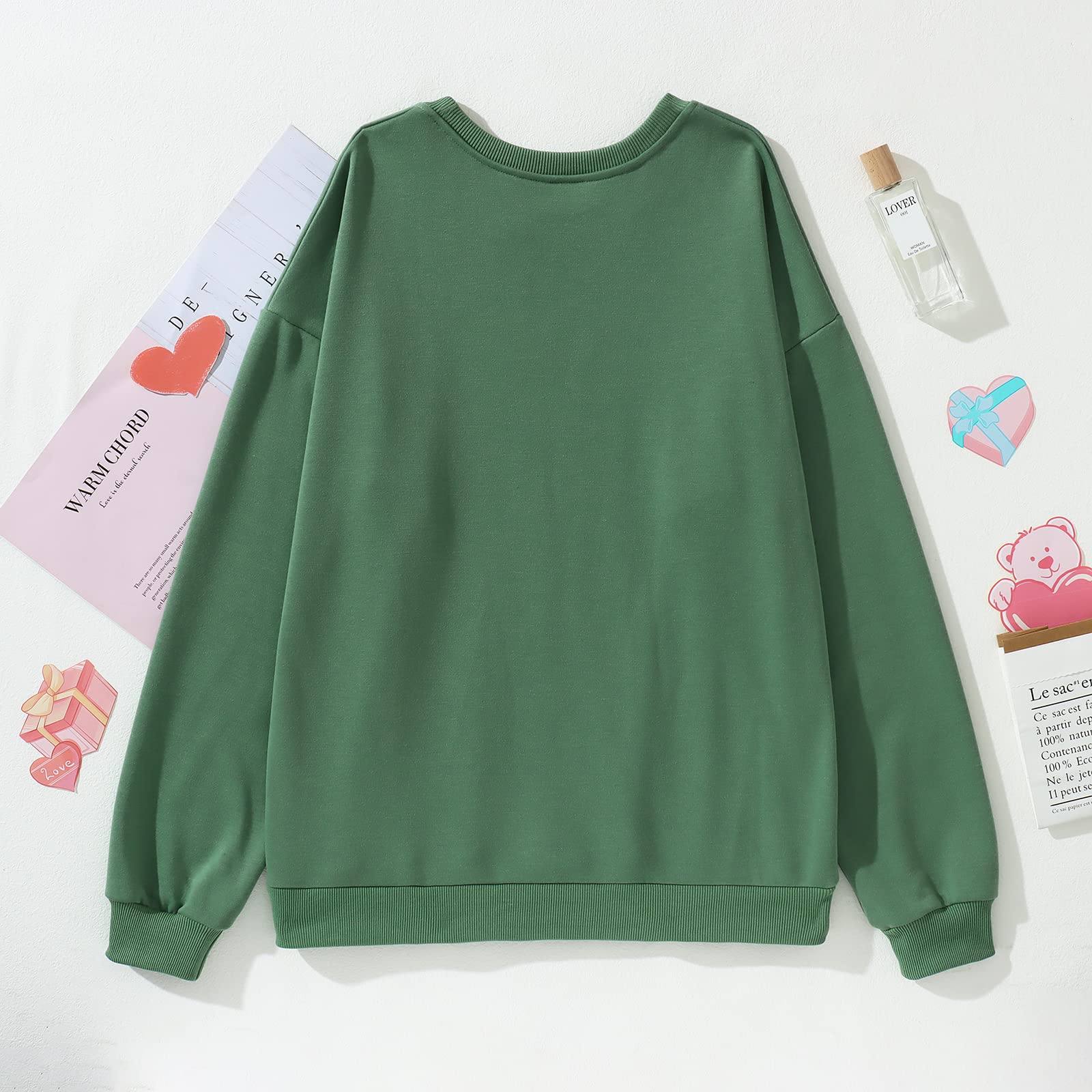 KEKEMI Mama Sweatshirt For Women Crewneck Mama Letter Print Pullover Tops Long Sleeve Mom Life Shirts Casual MAMA Graphic Top（Green-05,Small