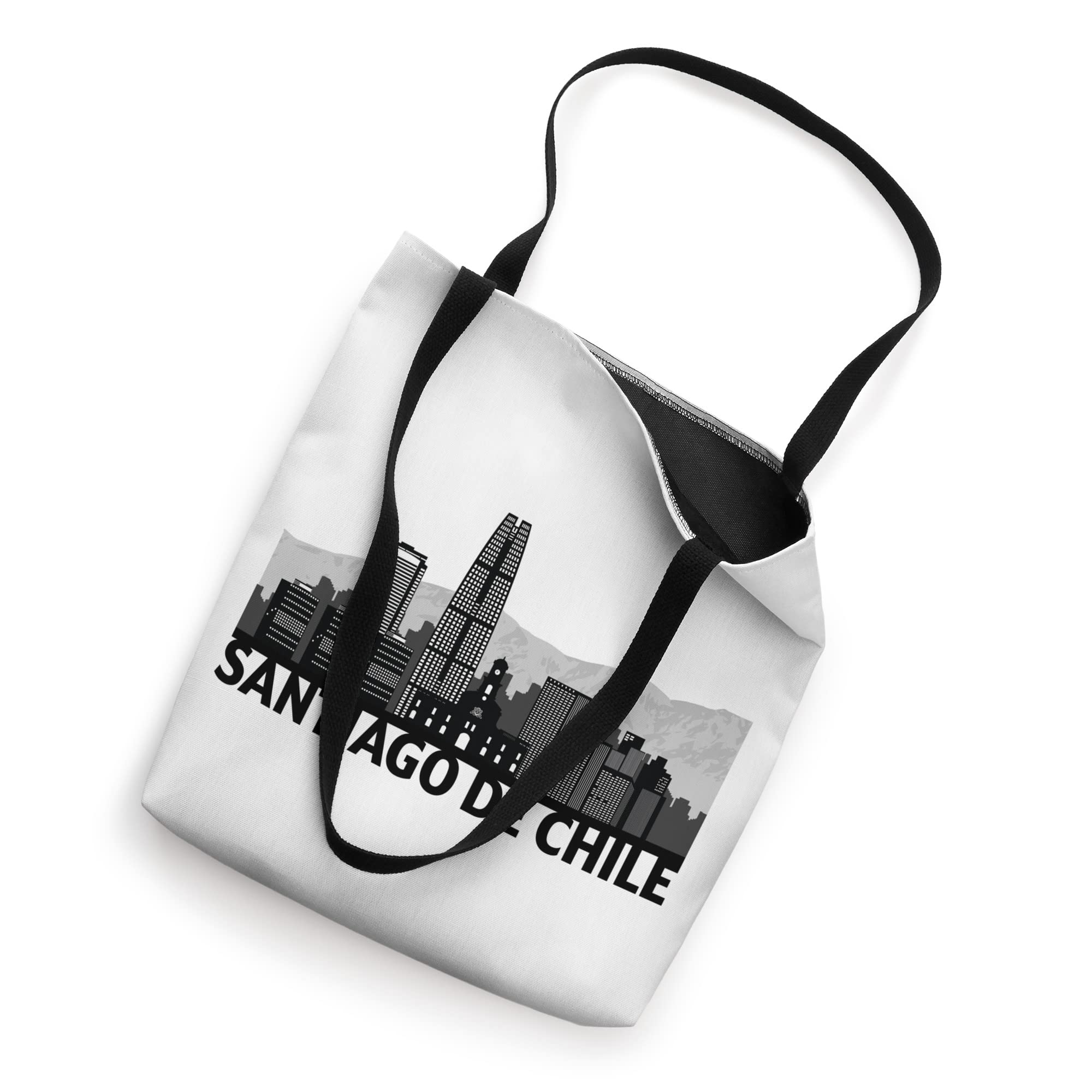 Santiago de Chile City Skyline Silhouette Outline Sketch Tote Bag