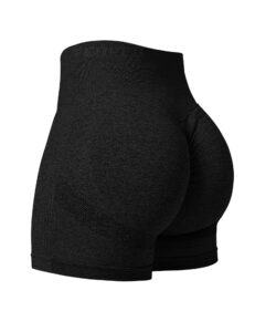 yeoreo professional women workout shorts 3.6" scrunch shorts seamless high waisted contour gym yoga biker shorts black night