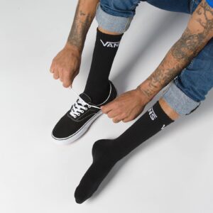 Vans Men's Classic Crew Socks (3 Pairs), Black, Size 9.5-13