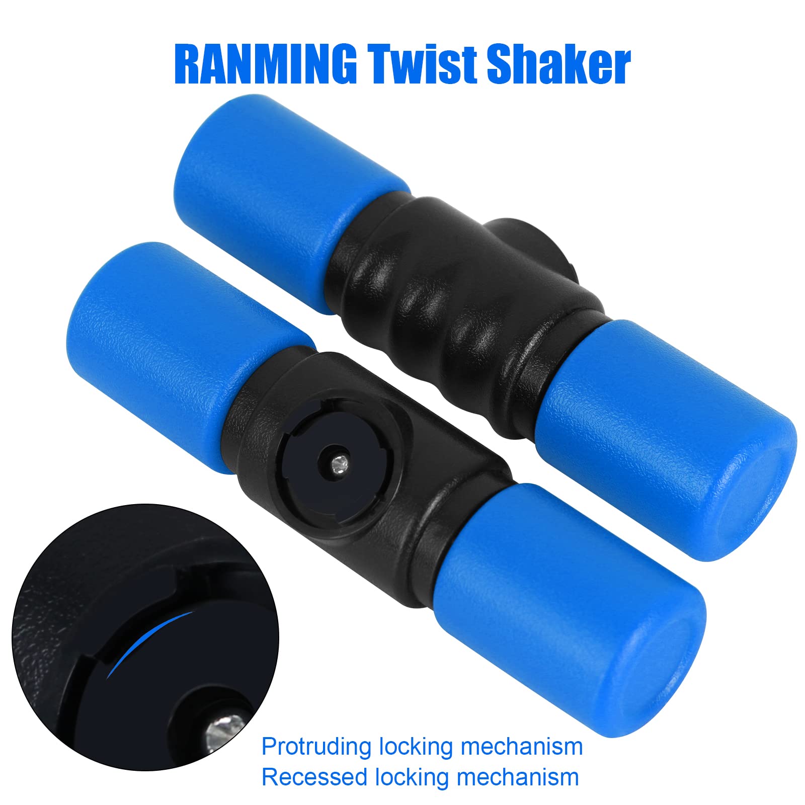 RANMING Twist Shake ABS Double Row Shakers Percussion Instruments Medium Volumelatin Percussion Instruments for Accompaniment,Studio,Band,Drummers (Blue)