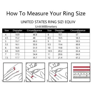 GUYOICHT 1 Carat Center Main Stone-925 Sterling Silver Moissanite Engagement Ring for Women, Size 5-8 (style 5, 7)