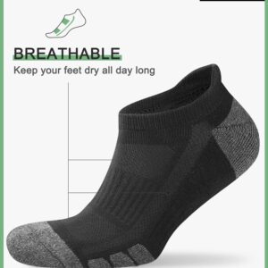 KEECOW Running Ankle Socks for Men 9-12 Black Athletic No Show Socks Men Women 6 Pairs - Cushioned, Breathable, Performance